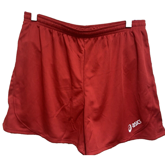 Asics Womens Runnings Shorts Size Large Red New Athletic Workout Casual - Picture 1 of 15
